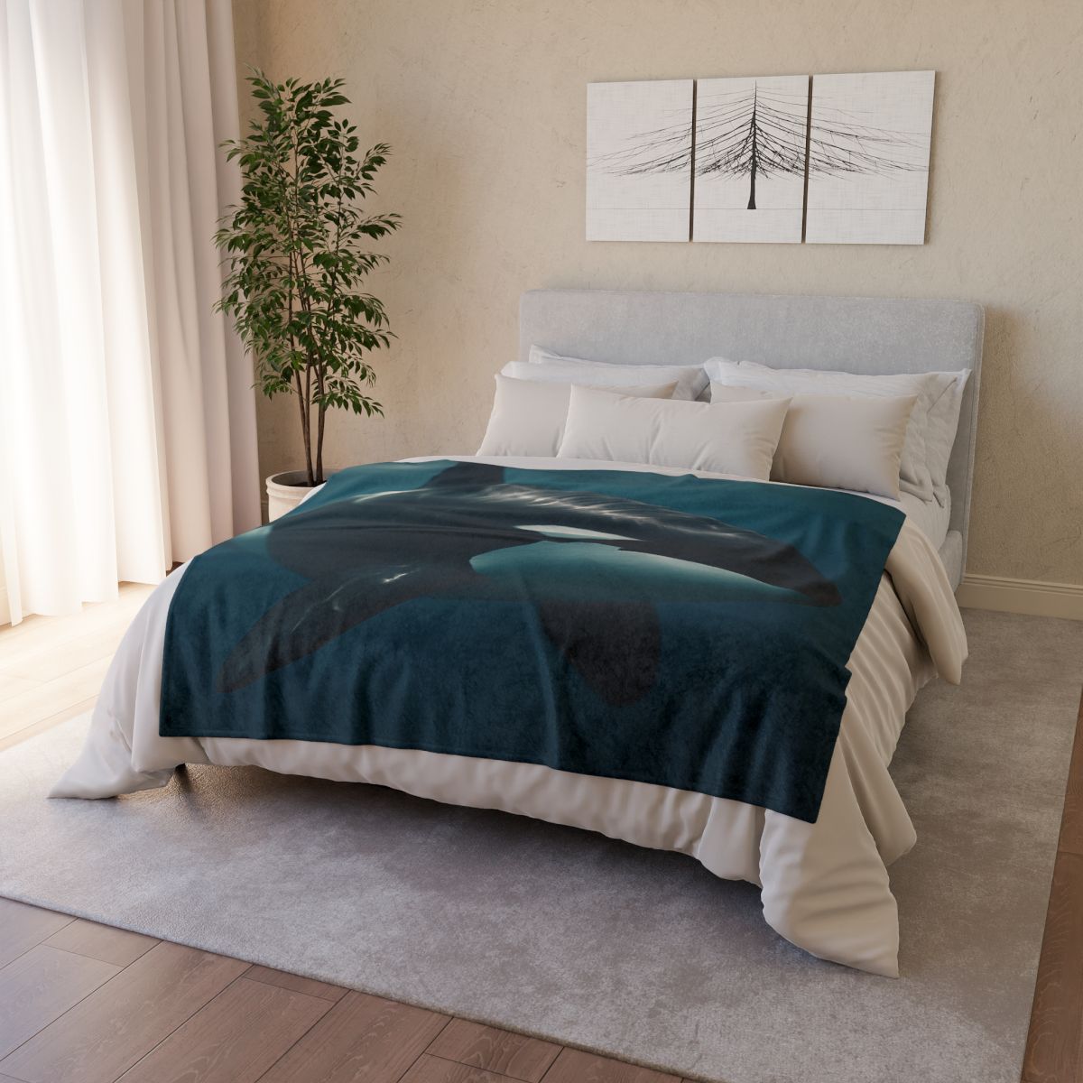 Tidal Shadow Orca designer printed blankets