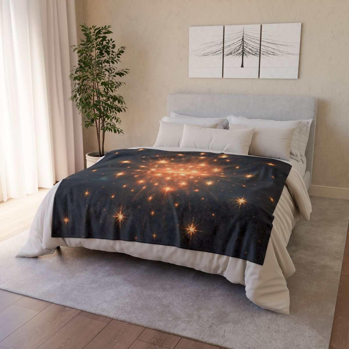 Starburst Mosaic Field personalized cozy blankets