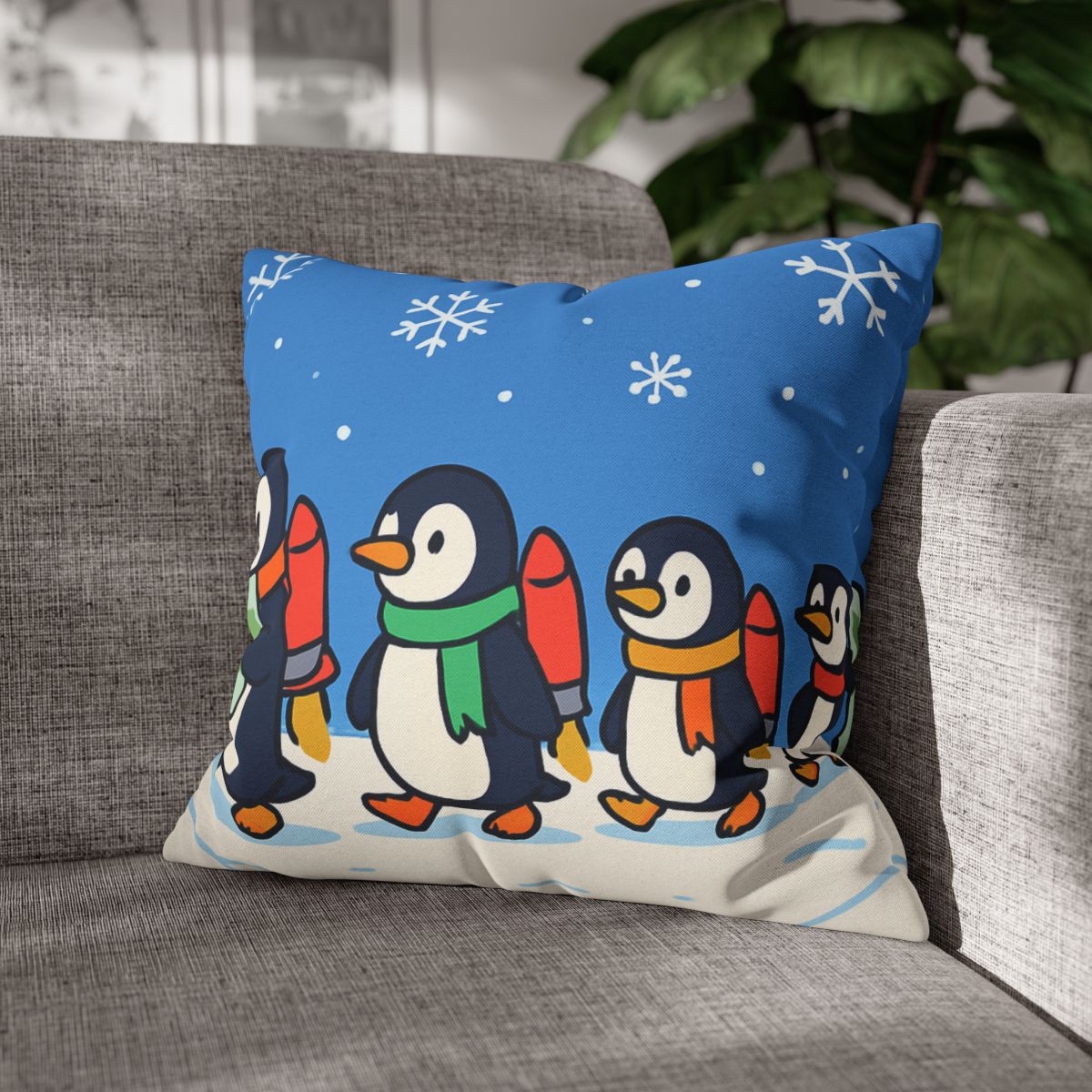 Rocket Penguin Parade unique gift pillow cases