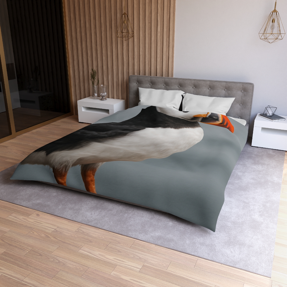 Glasswater Glide Atlantic Puffin soft comforter duvets