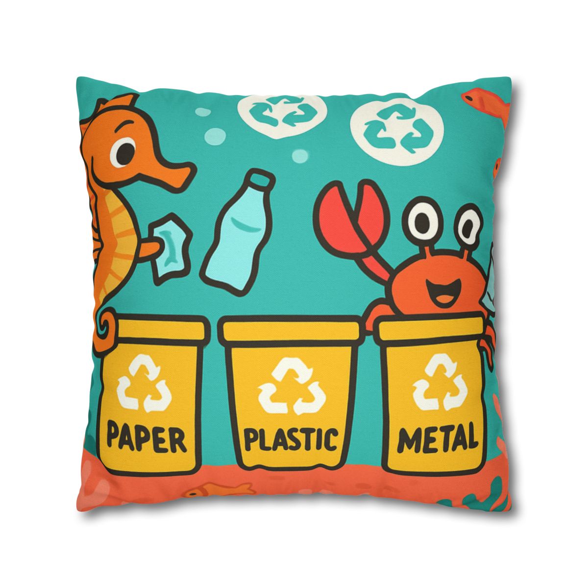Coral City Recycling Seahorse Patrol unique gift pillow cases