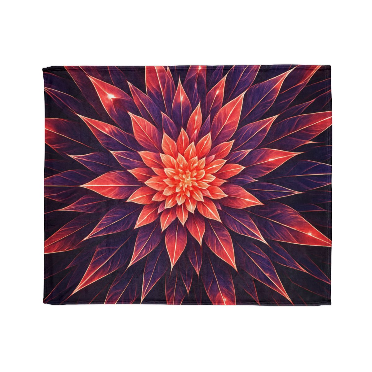 Cosmic Bloom Fractal soft fleece blankets