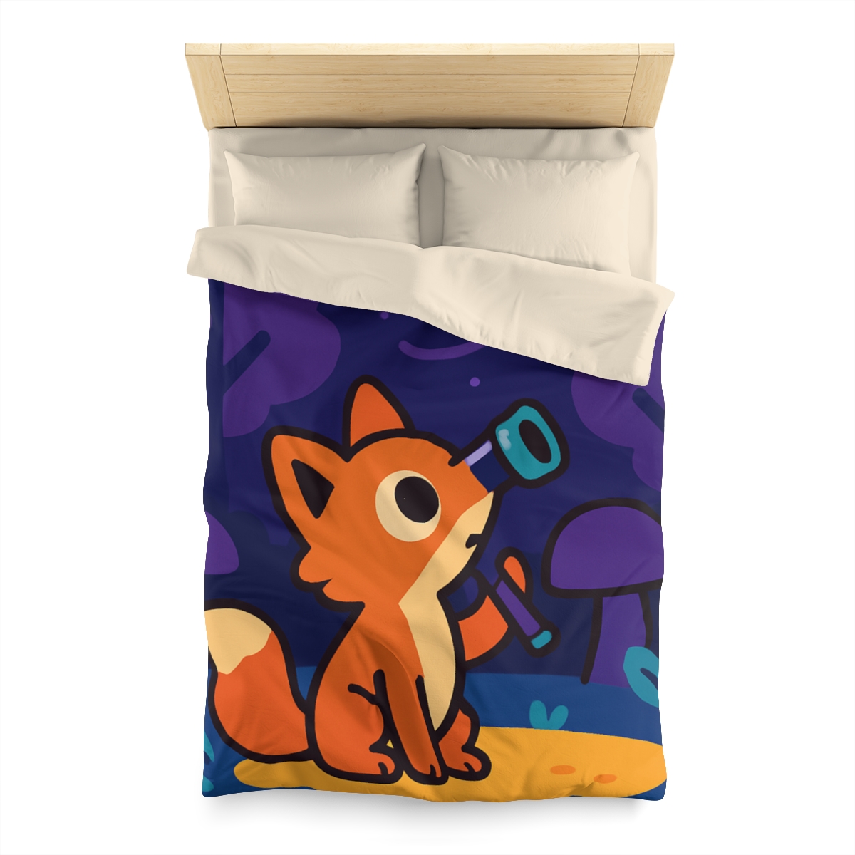 Nebula Forest Fox designer printed duvets
