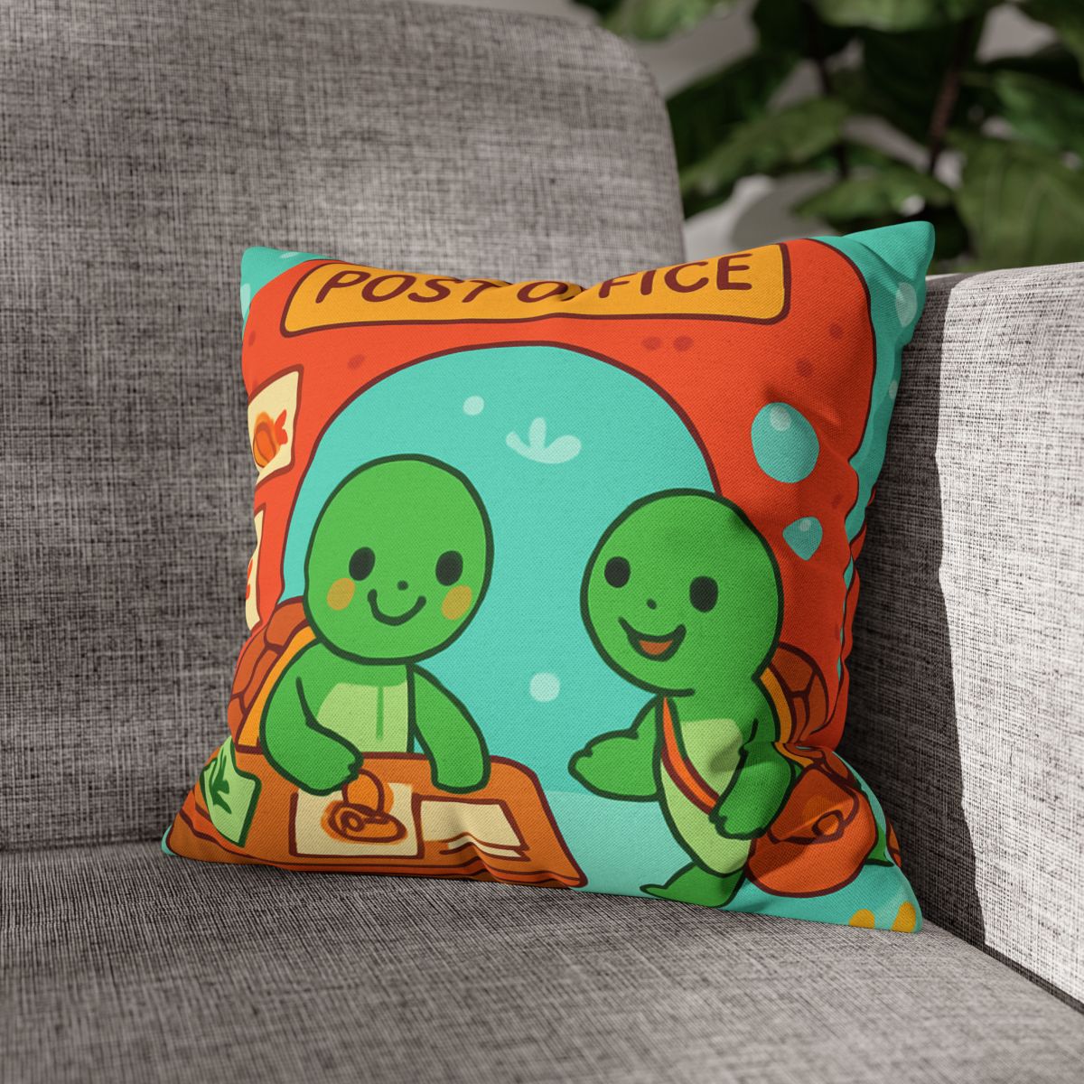 Coral Reef Post Office Run By Sea Turtles soft cotton pillow cases