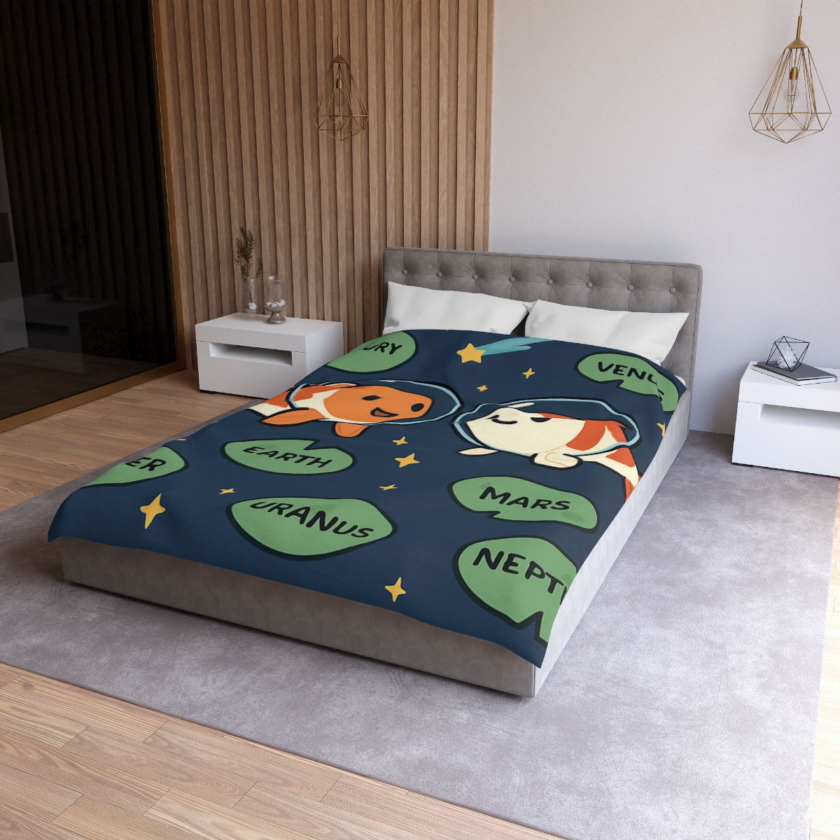 Cosmic Koi Classroom personalized bedding duvets