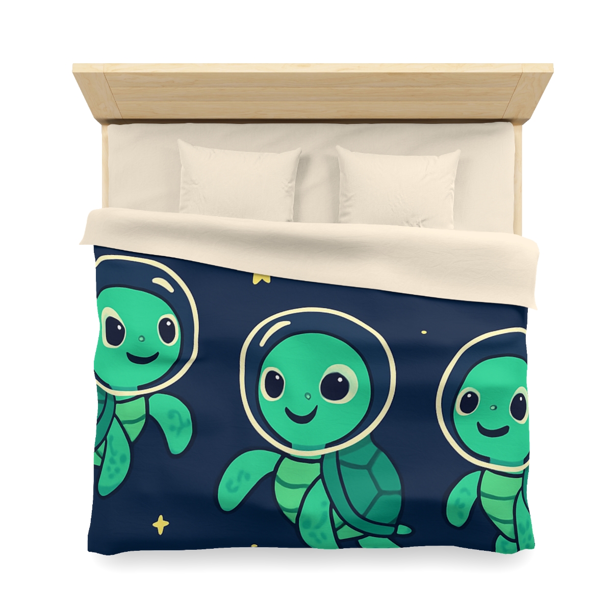 Space School Of The Curious Sea Turtles personalized bedding duvets