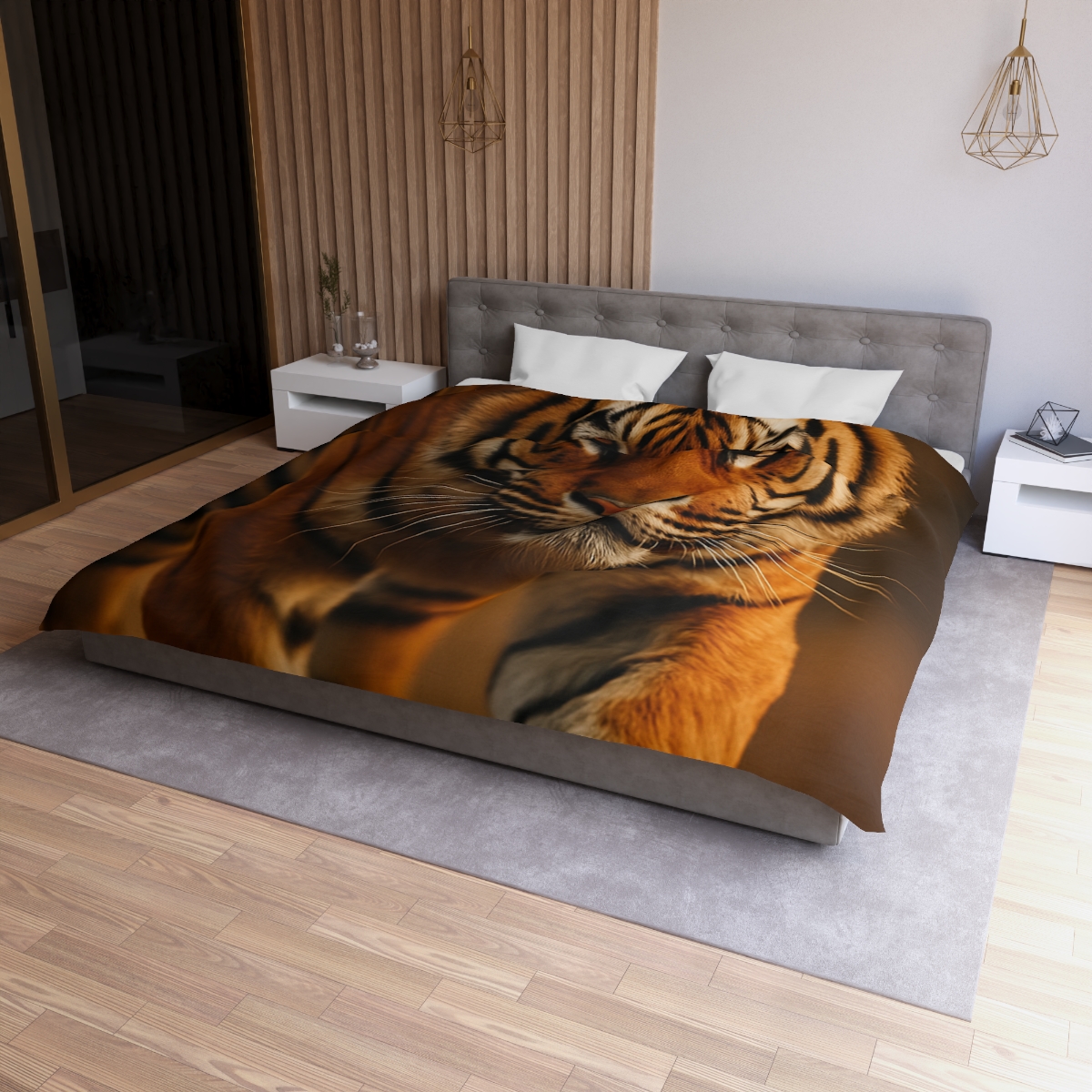 Dusk Herald Bengal Tiger designer printed duvets