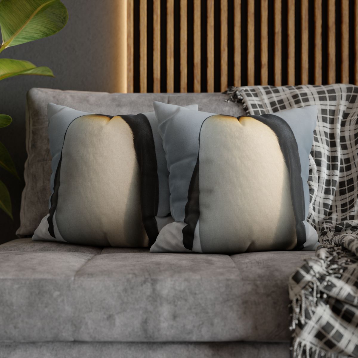 Frost Line Emperor Penguin designer print pillow cases