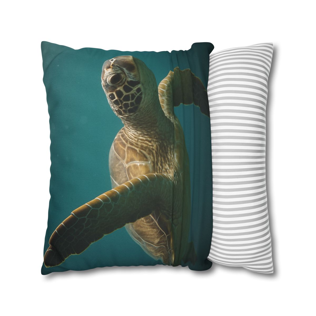 Nebula Glide Green Sea Turtle personalized pillow covers