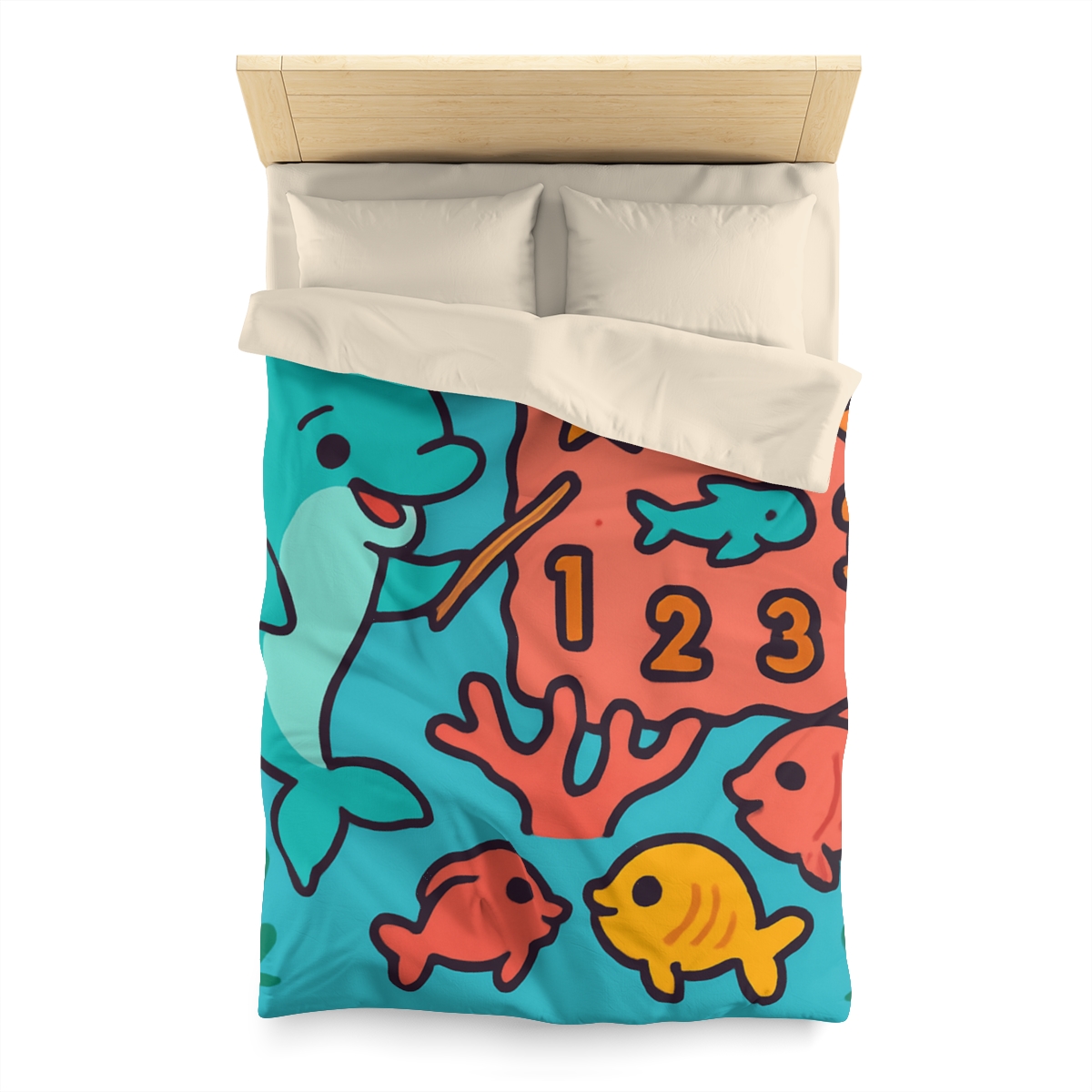 Cosmic Coral Reef Classroom personalized bedding duvets