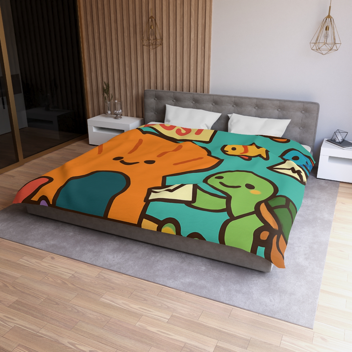 Coral Reef Post Office With Turtle Mail Carrier personalized bedding duvets