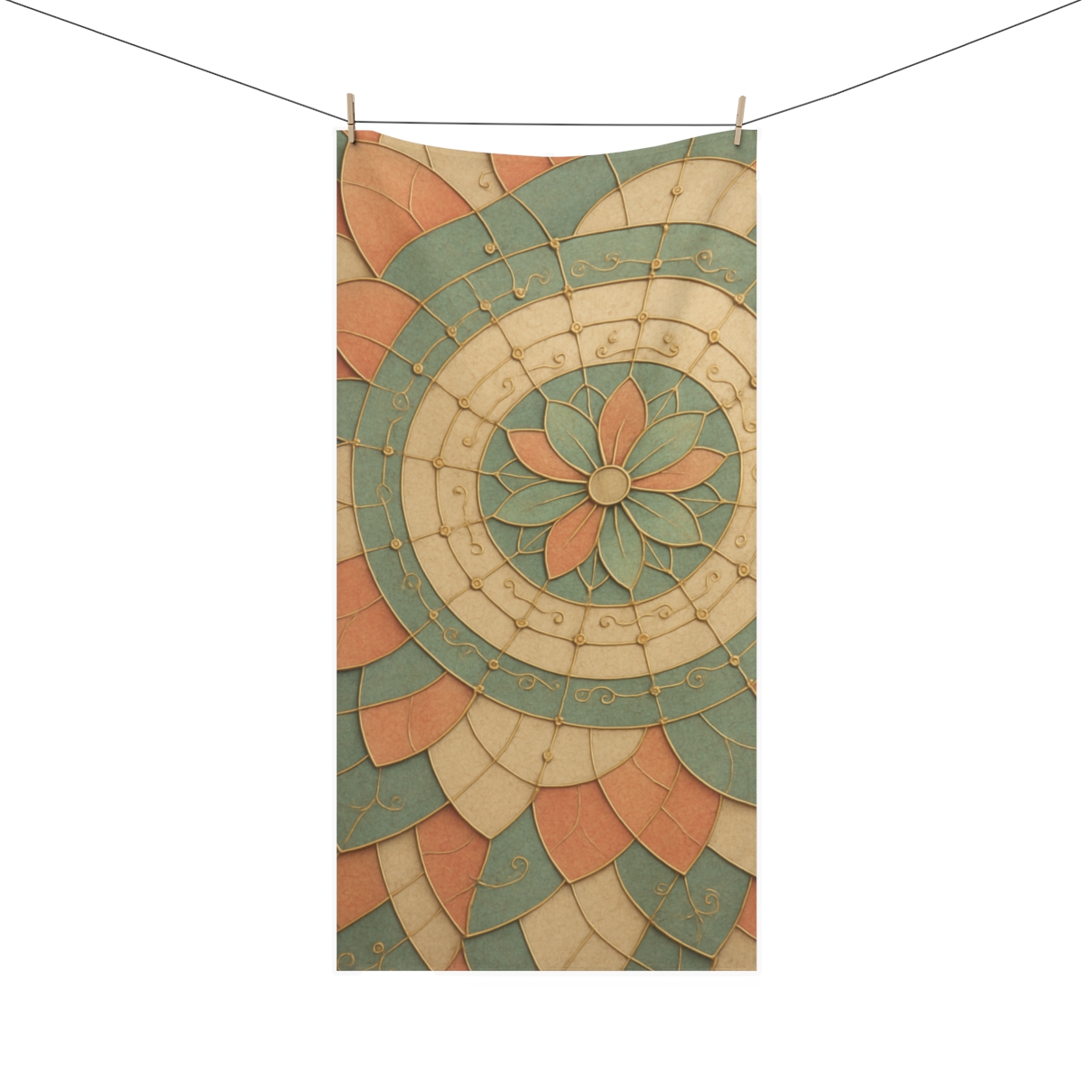 Petal Circuit Mosaic designer printed towels