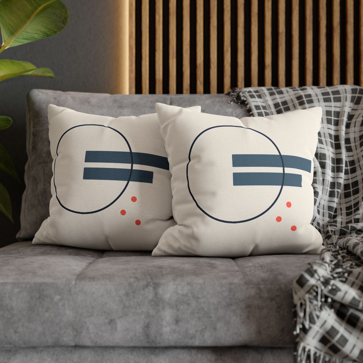 Offset Ring With Split Bars designer print pillow cases