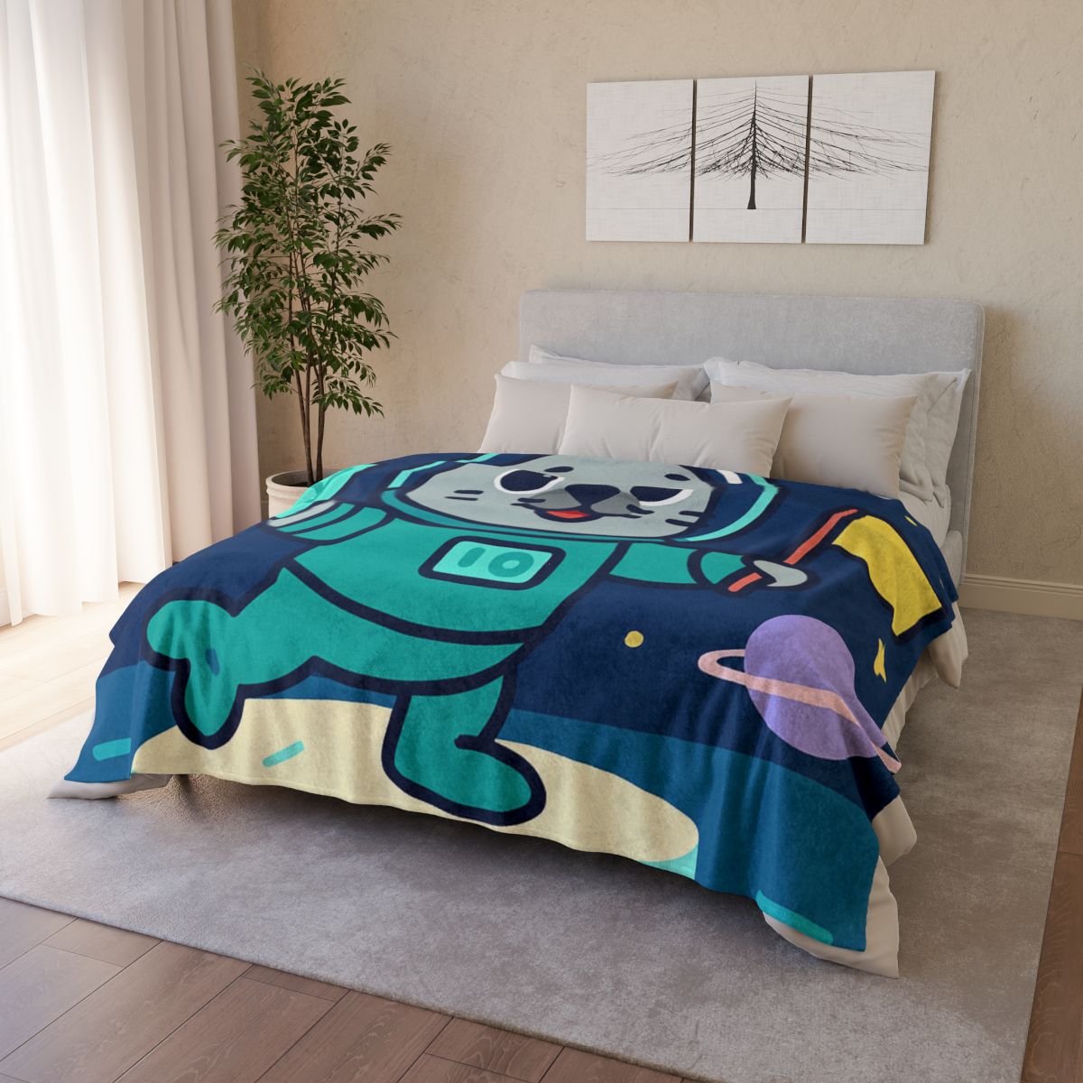 Starry Seal Explorer stylish throw blankets