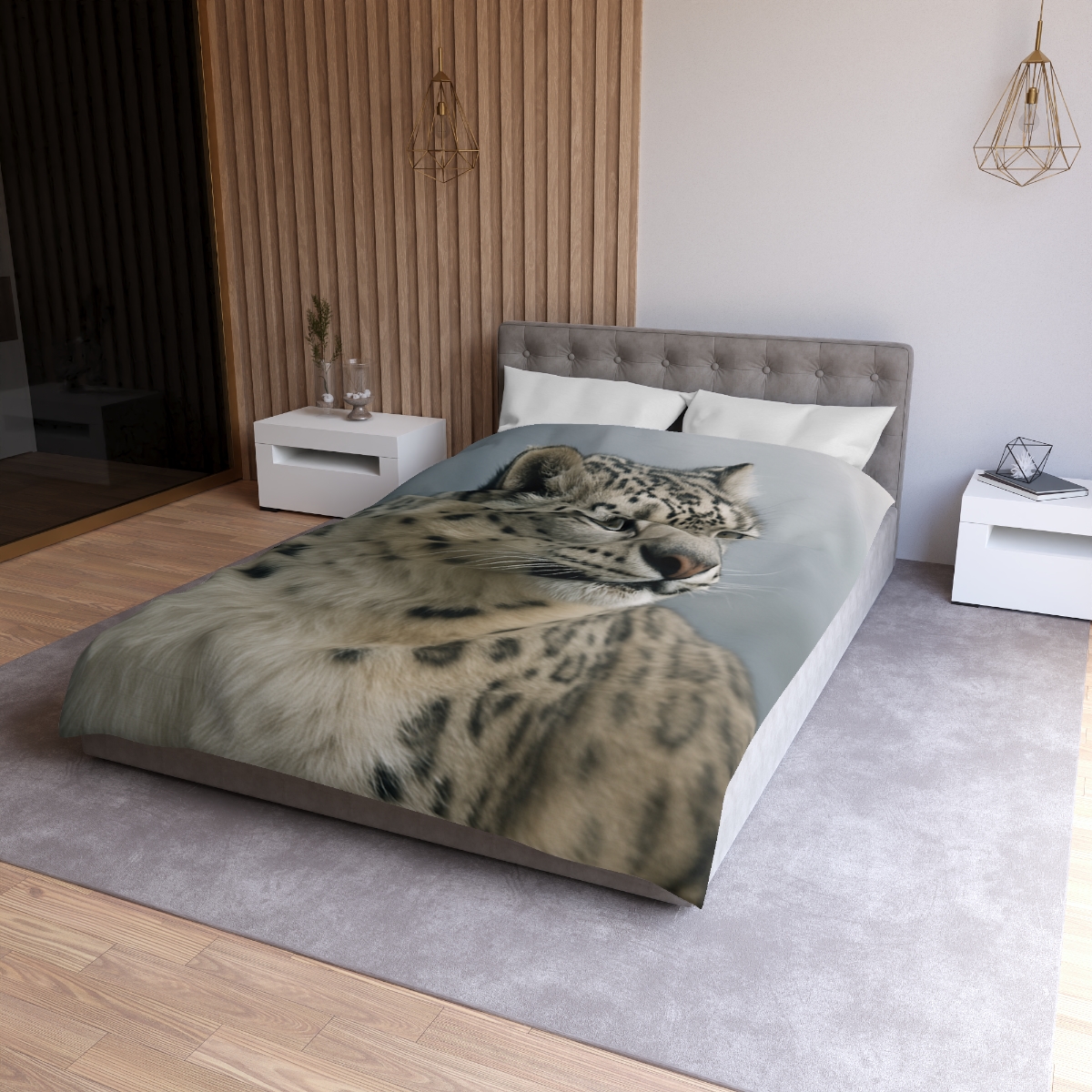 Mountain Whisper Snow Leopard warm winter duvets