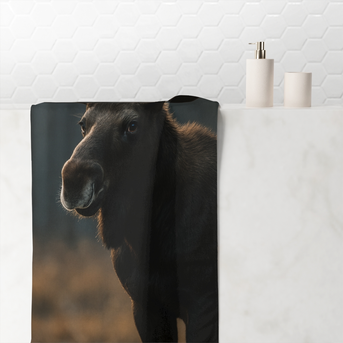 Silver Breath Moose custom towels