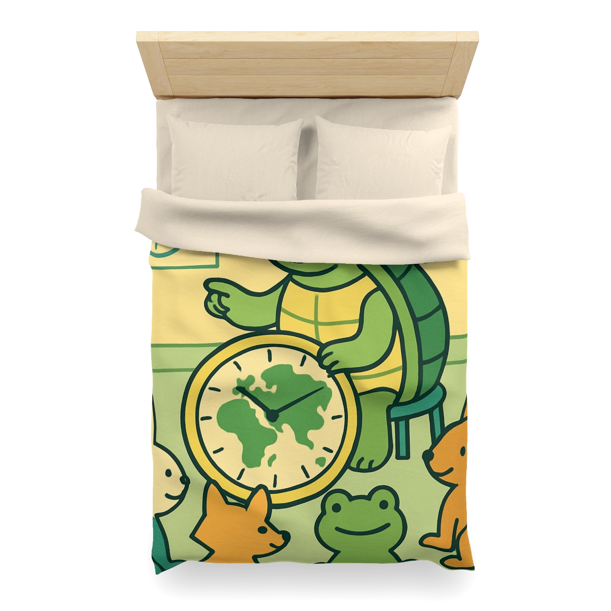 Time-Traveling Turtle School personalized bedding duvets