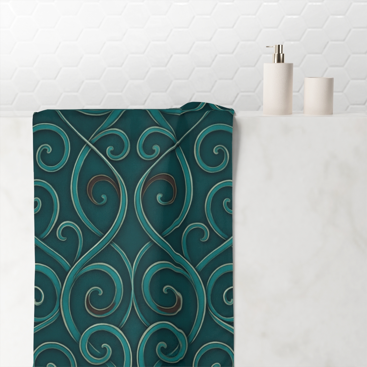 Vine Curl Lattice Mirage trendy hand towels