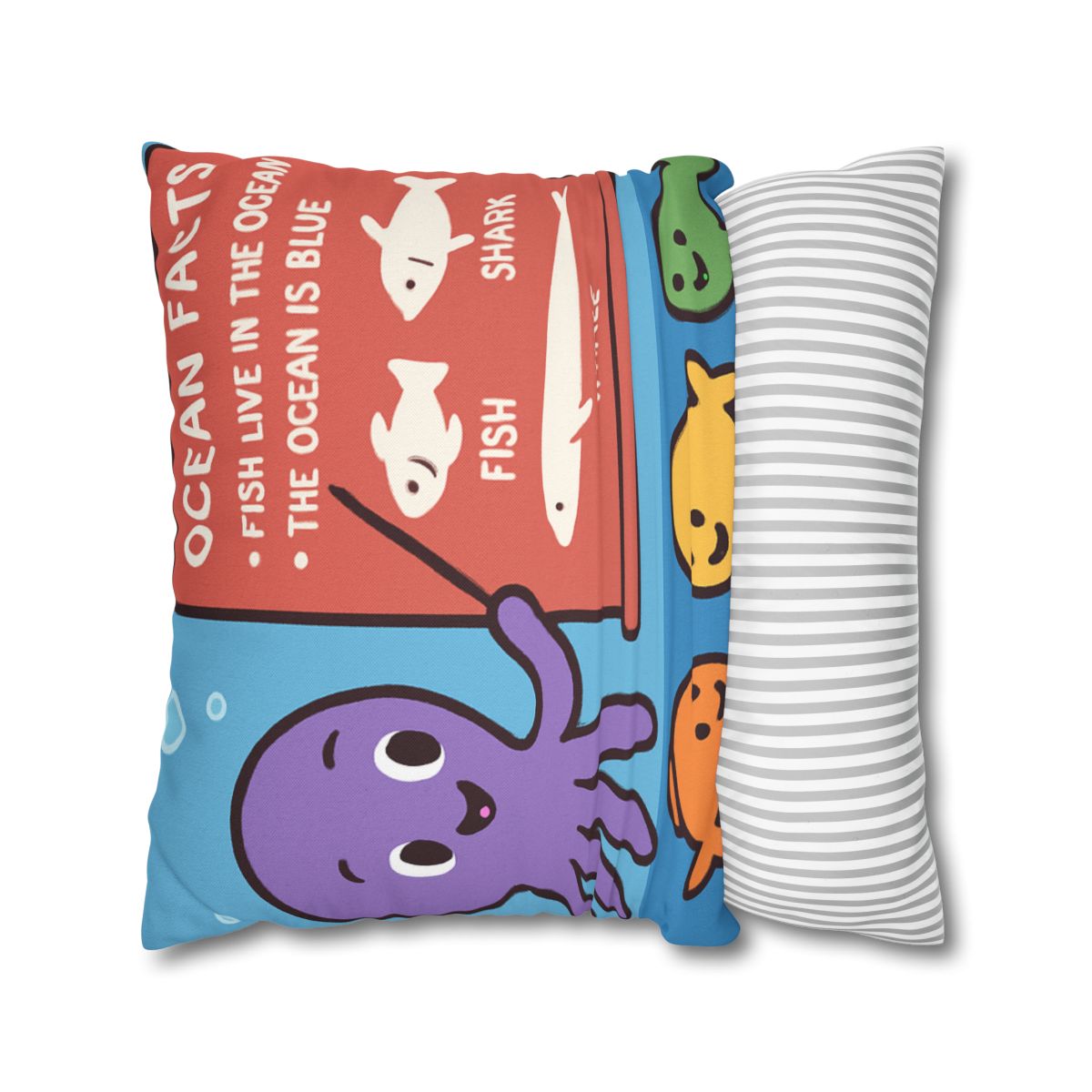 Coral Classroom With Professor Octopus soft cotton pillow cases