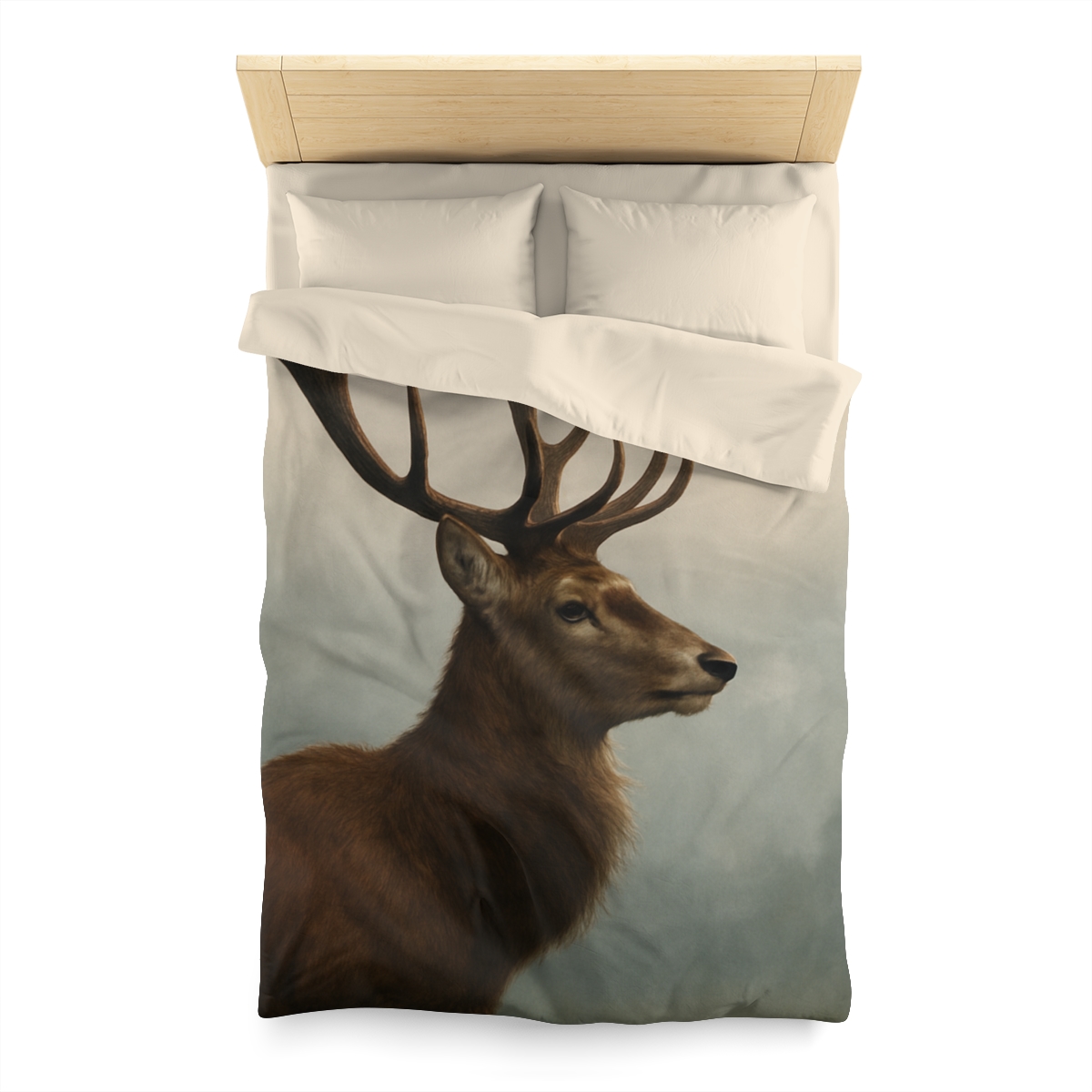 Morning Mist Red Deer Stag designer printed duvets