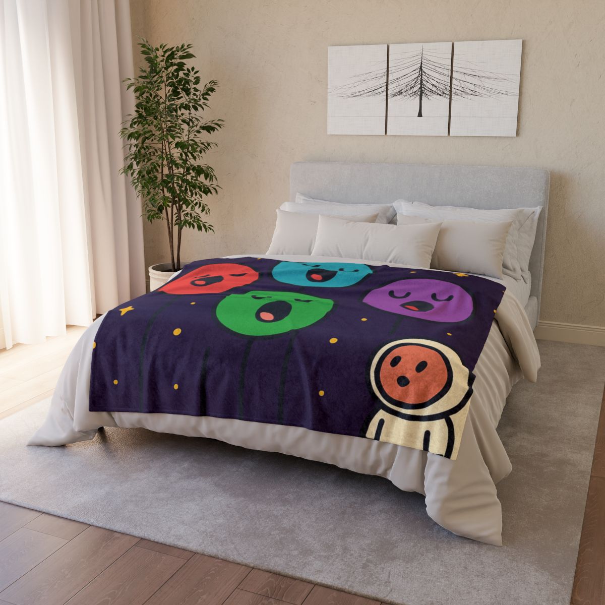 Galaxy Garden Of Singing Planets designer printed blankets