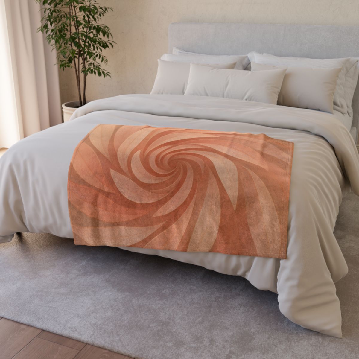Petal Spiral Harmony soft fleece blankets