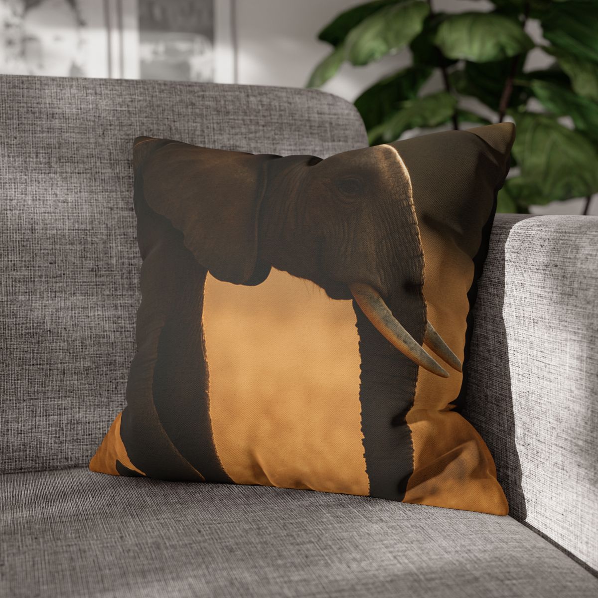 Gilded Horizon African Elephant soft cotton pillow cases
