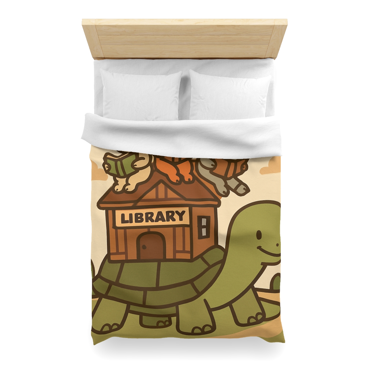 Time Traveling Turtle Library soft comforter duvets