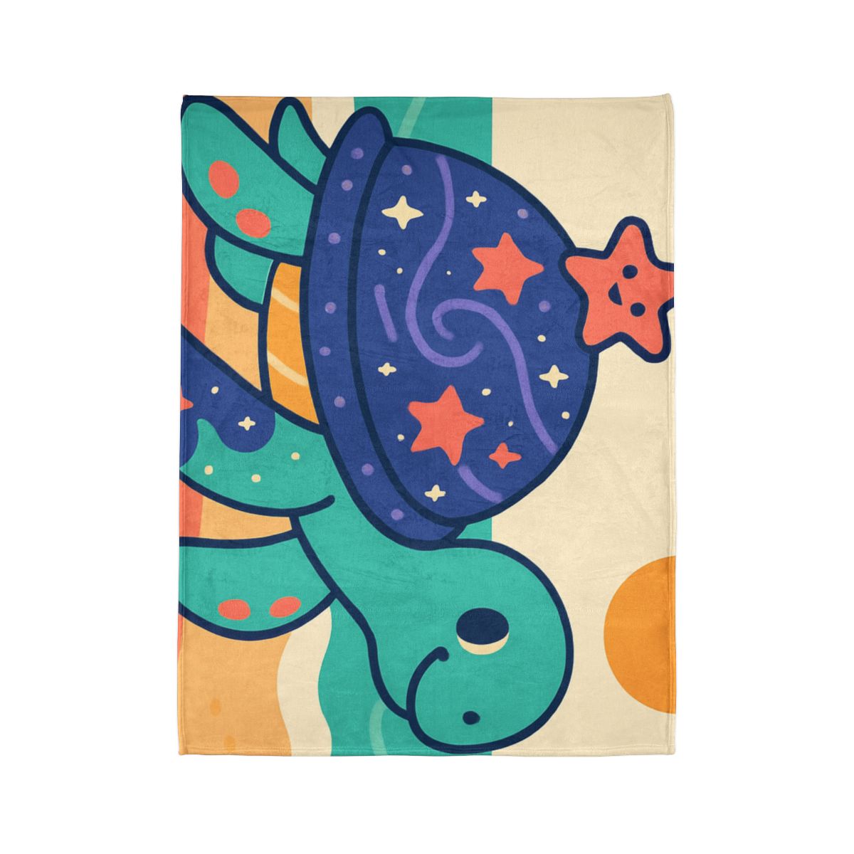 Galactic Seashell Turtle designer printed blankets