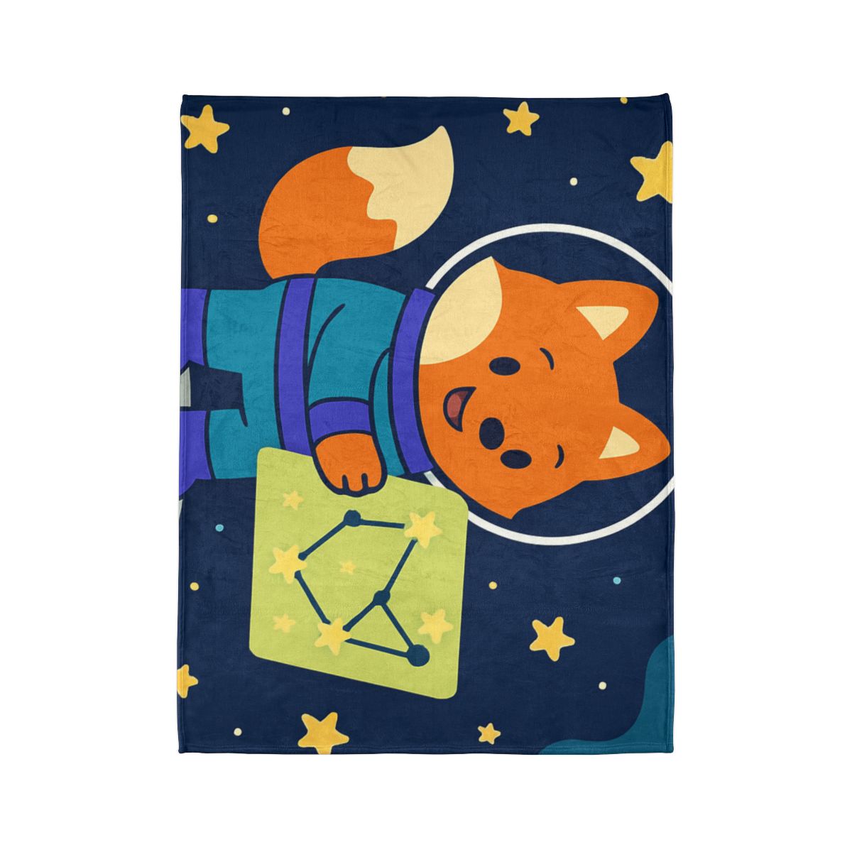 Space Fox And The Star Map warm winter blankets