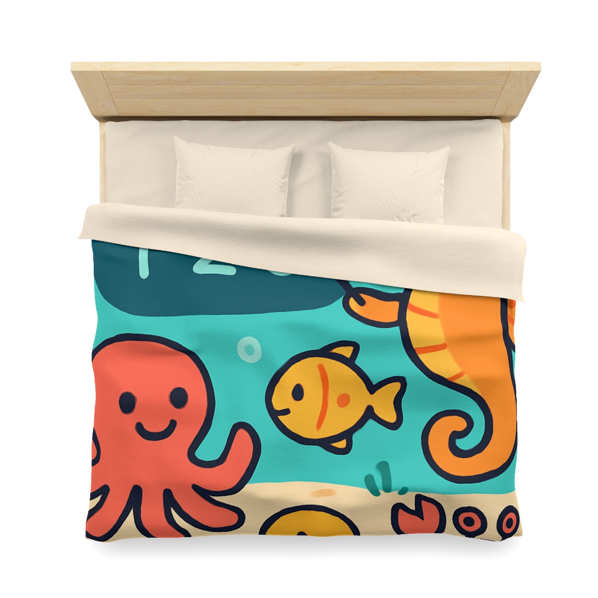 Coral Classroom With The Seahorse Teacher unique patterned duvets