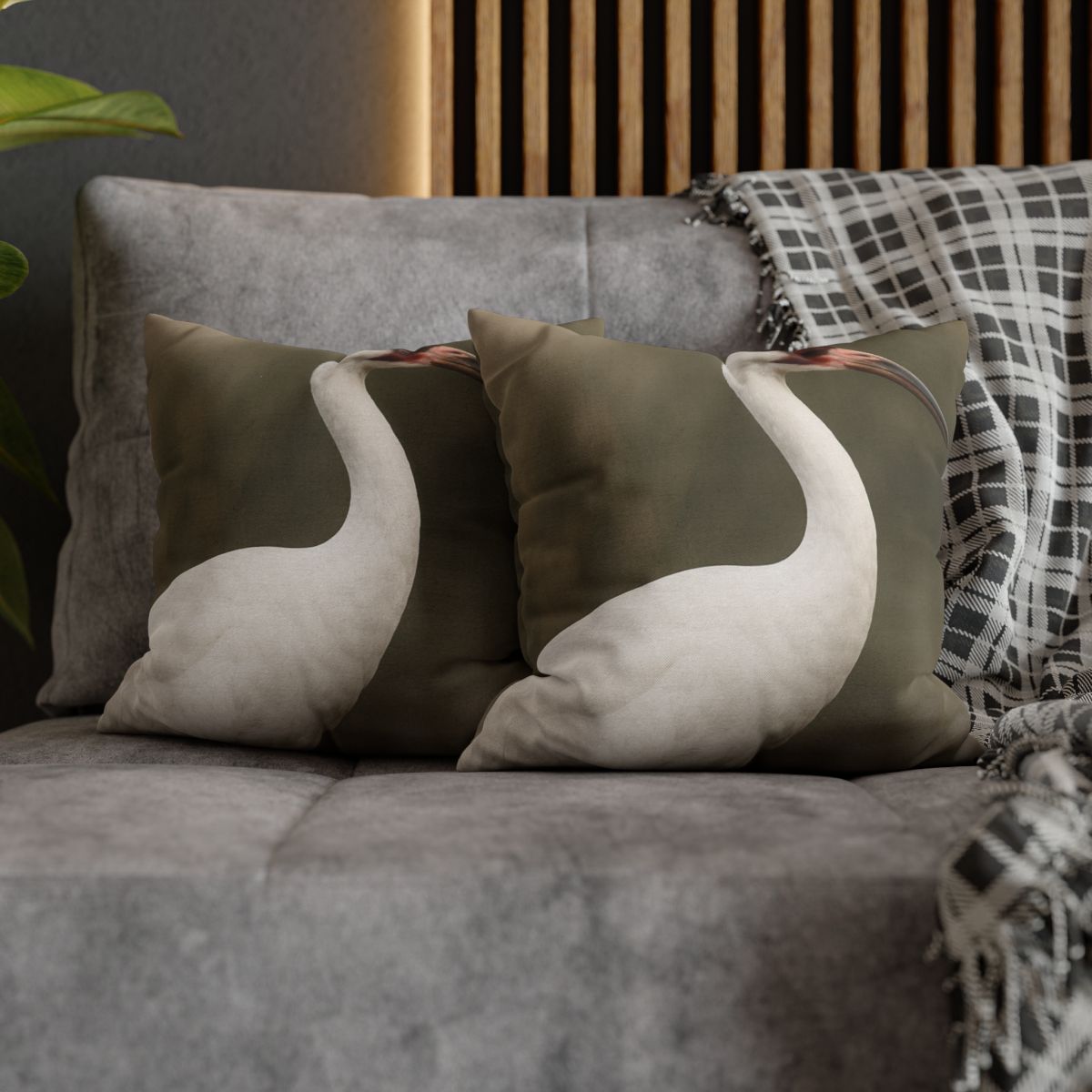 Silver Poise Whooping Crane comfortable bedding pillow covers