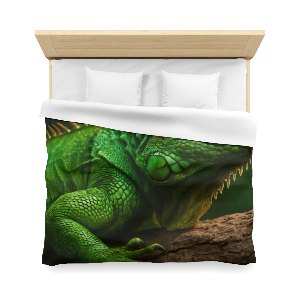 Emerald Gaze Green Iguana warm winter duvets