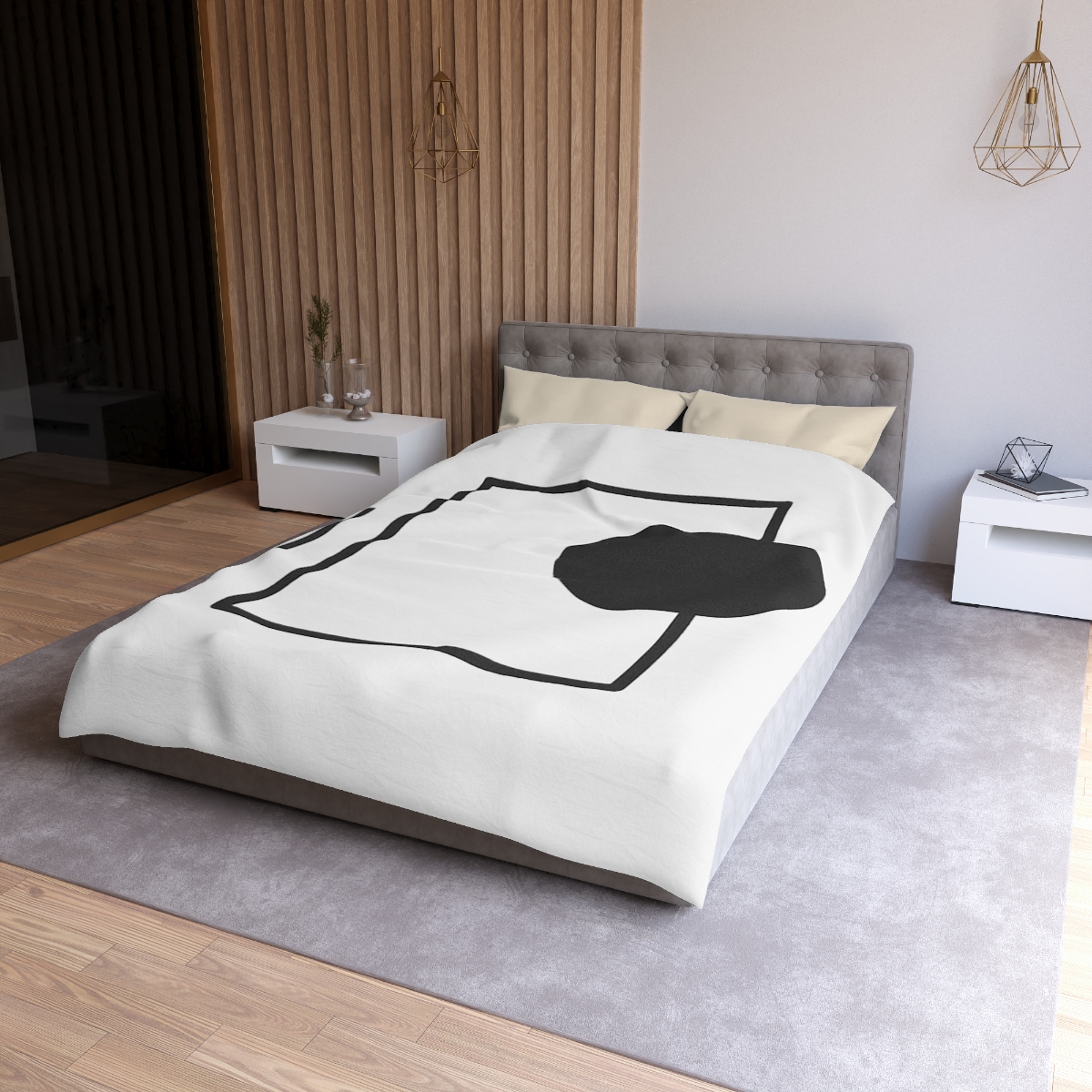 Minimal Eclipse Frame Trio personalized bedding duvets