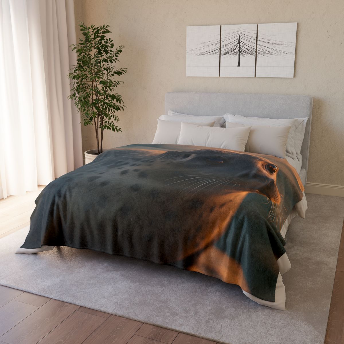 Moonlit Drift Harbor Seal decorative home blankets