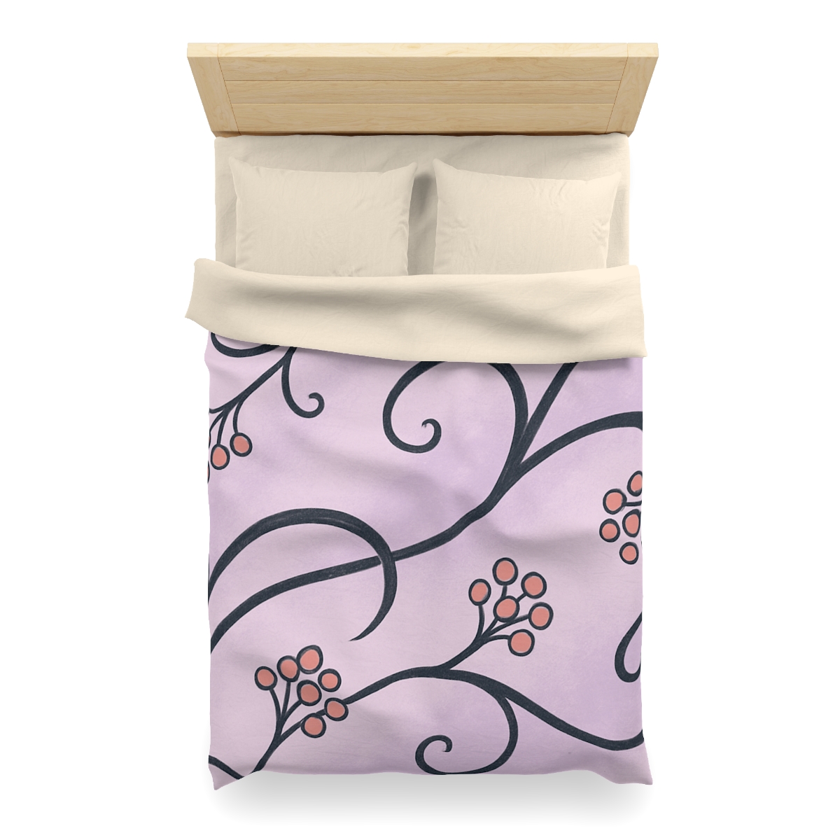 Tendrilled Ribbon Network designer printed duvets