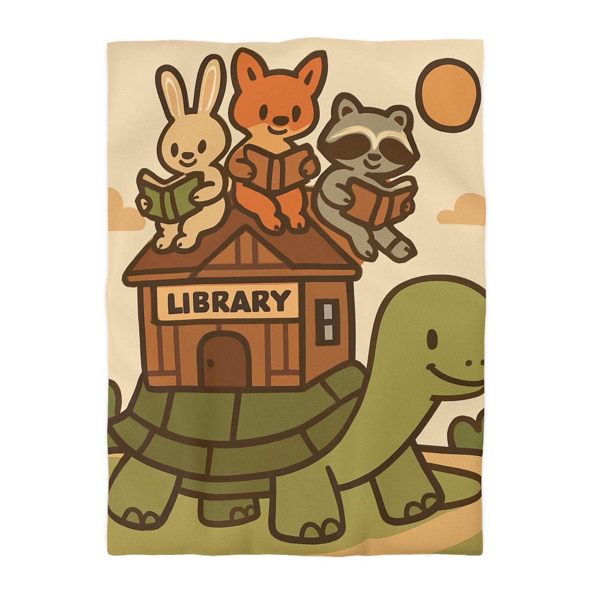 Time Traveling Turtle Library soft comforter duvets