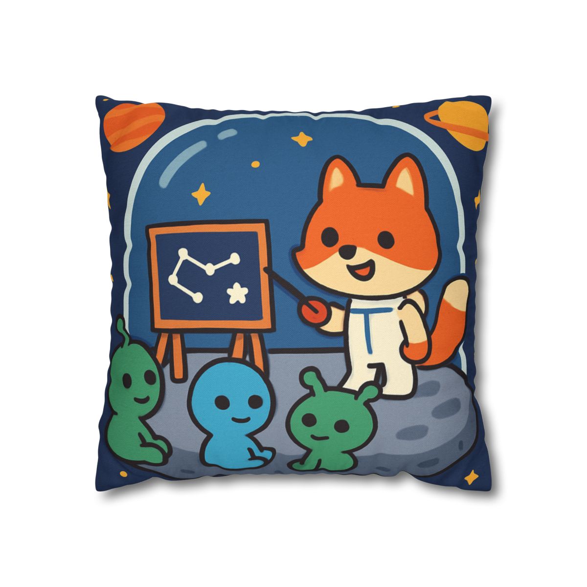 Comet Classroom With Curious Space Fox comfortable bedding pillow covers