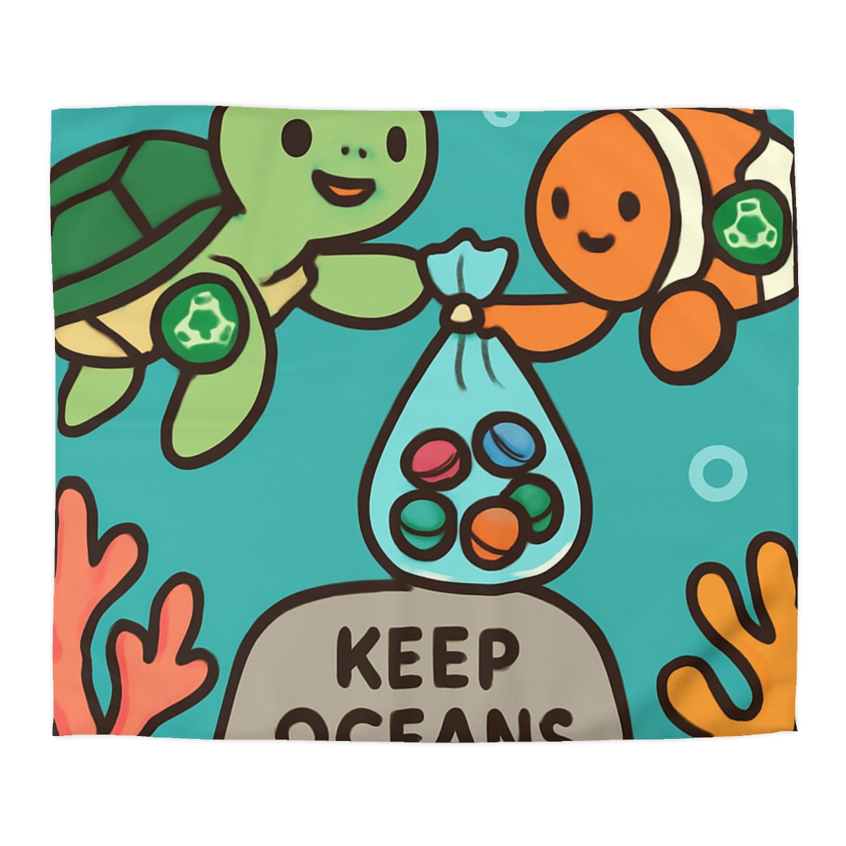 Coral Reef Cleanup Crew warm winter duvets