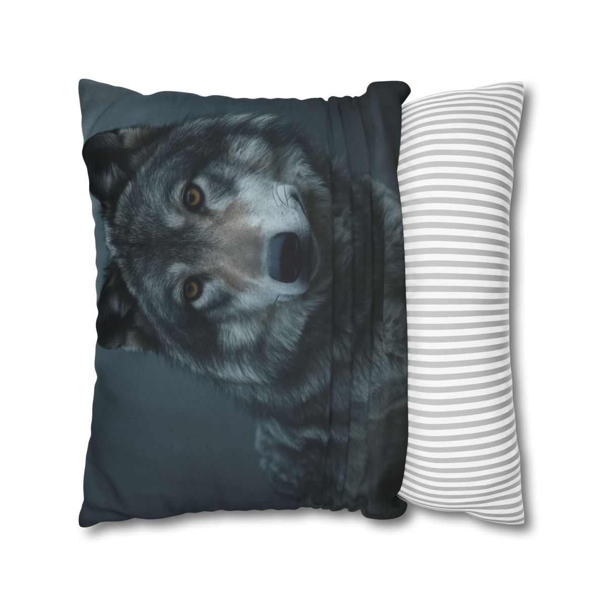 Moonlit Gaze Gray Wolf unique gift pillow cases