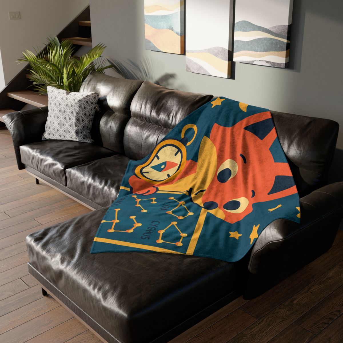 Star Map Explorer Fox decorative home blankets
