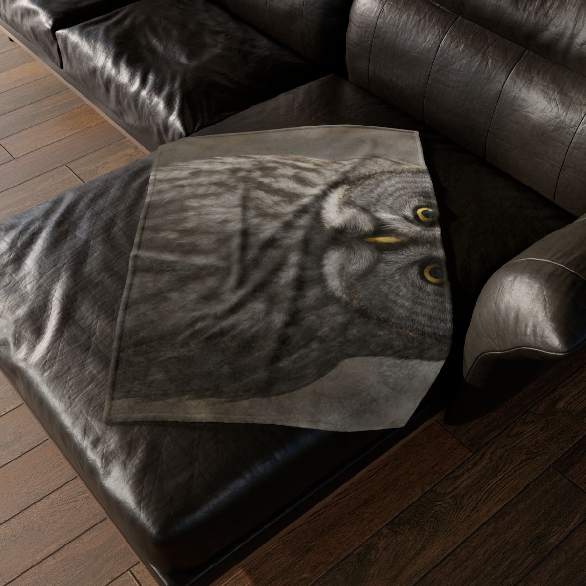 Frost Note Great Gray Owl stylish throw blankets