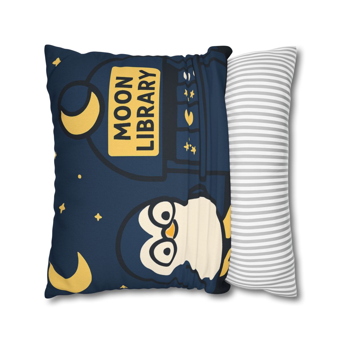 Moonlight Library Run By A Wise Penguin Astronomer designer print pillow cases