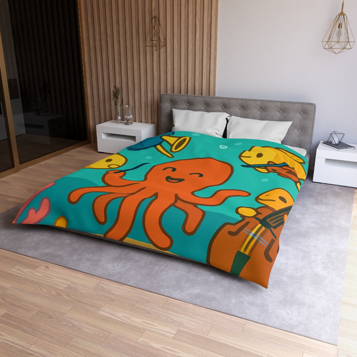 Coral Reef Orchestra designer printed duvets
