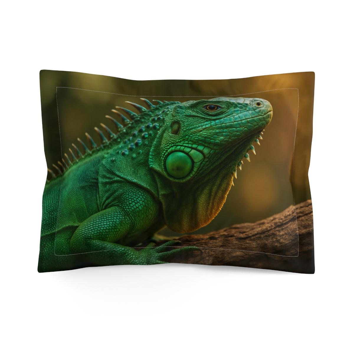 Sunlit Stillness Green Iguana soft plush pillows