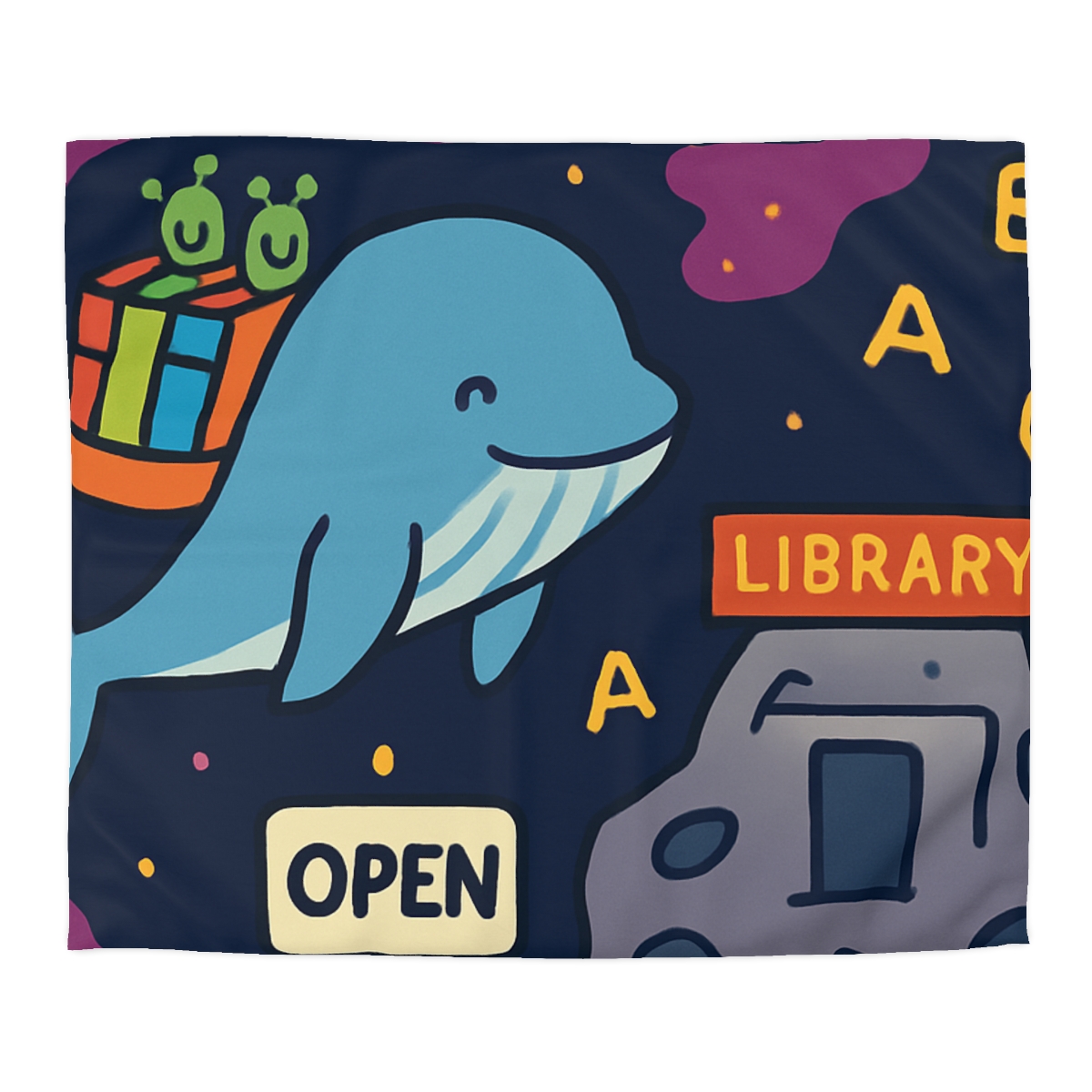 Nebula Library Whale trendy bedroom duvets