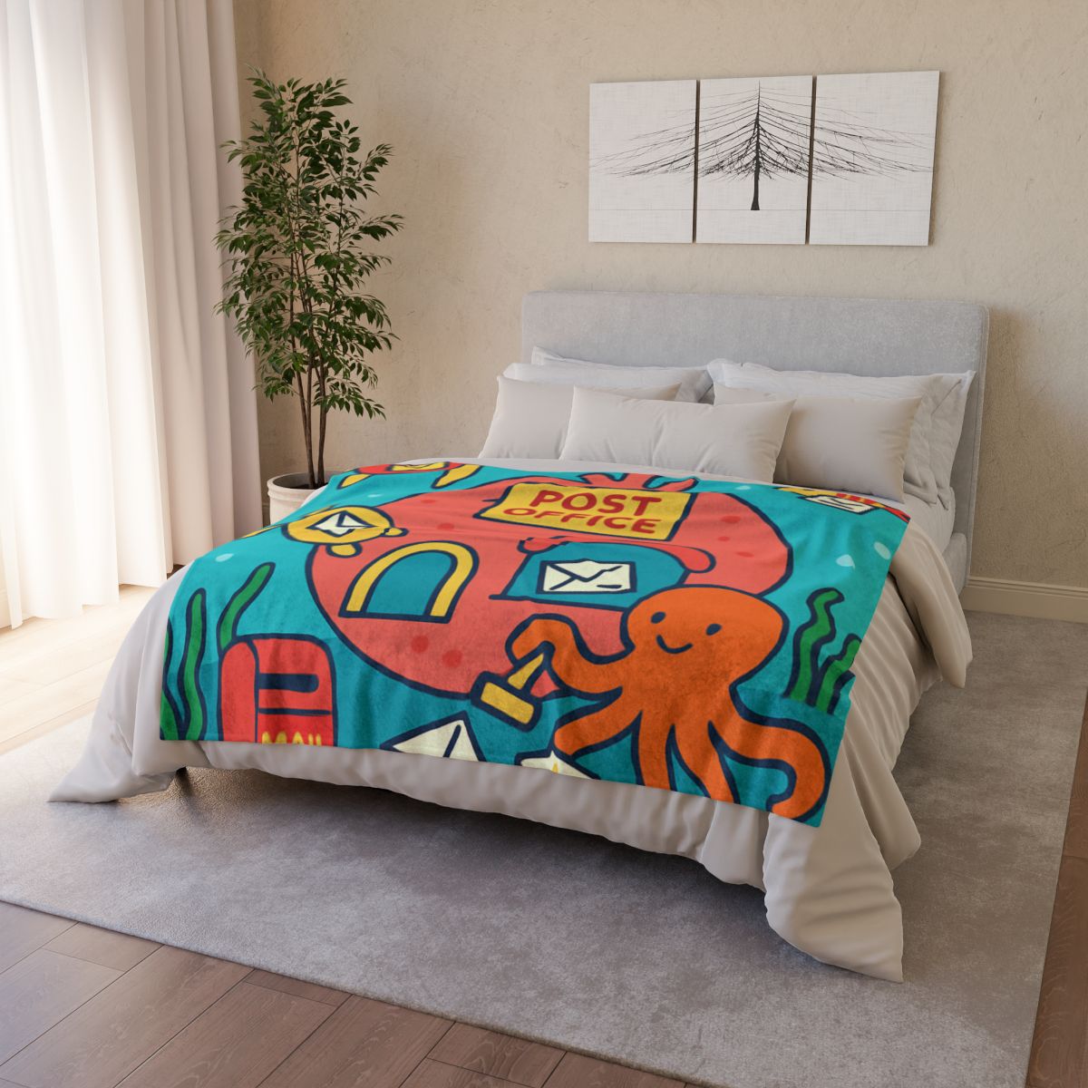 Coral Reef Planet Post Office warm winter blankets