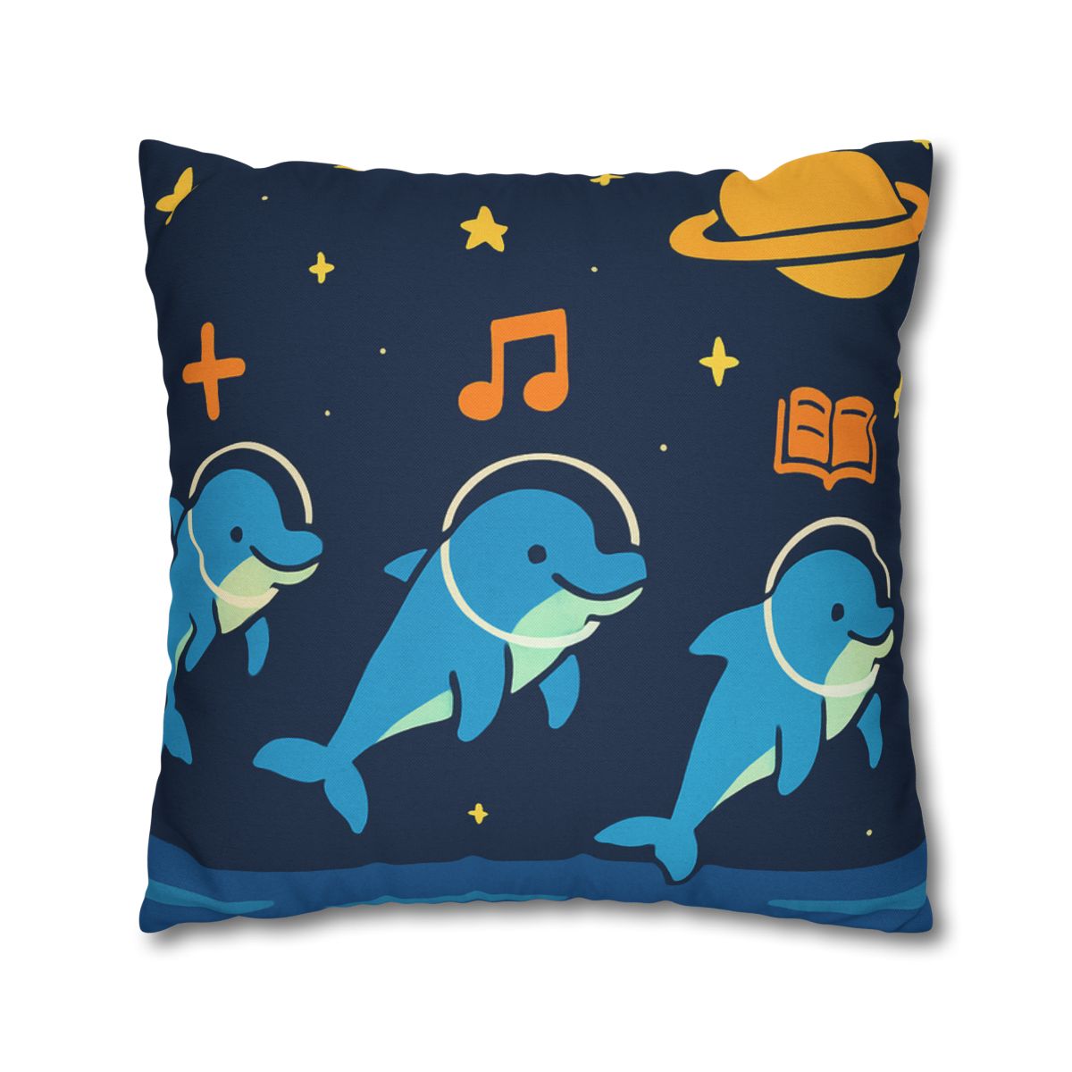 Space School Of The Ocean Dolphins designer print pillow cases