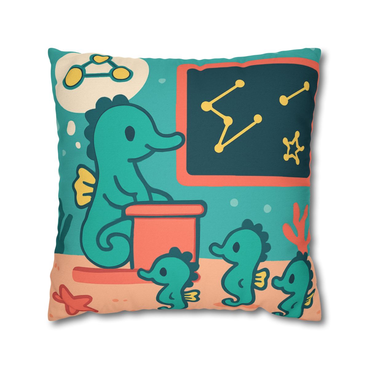 Starry Seahorse School personalized pillow covers