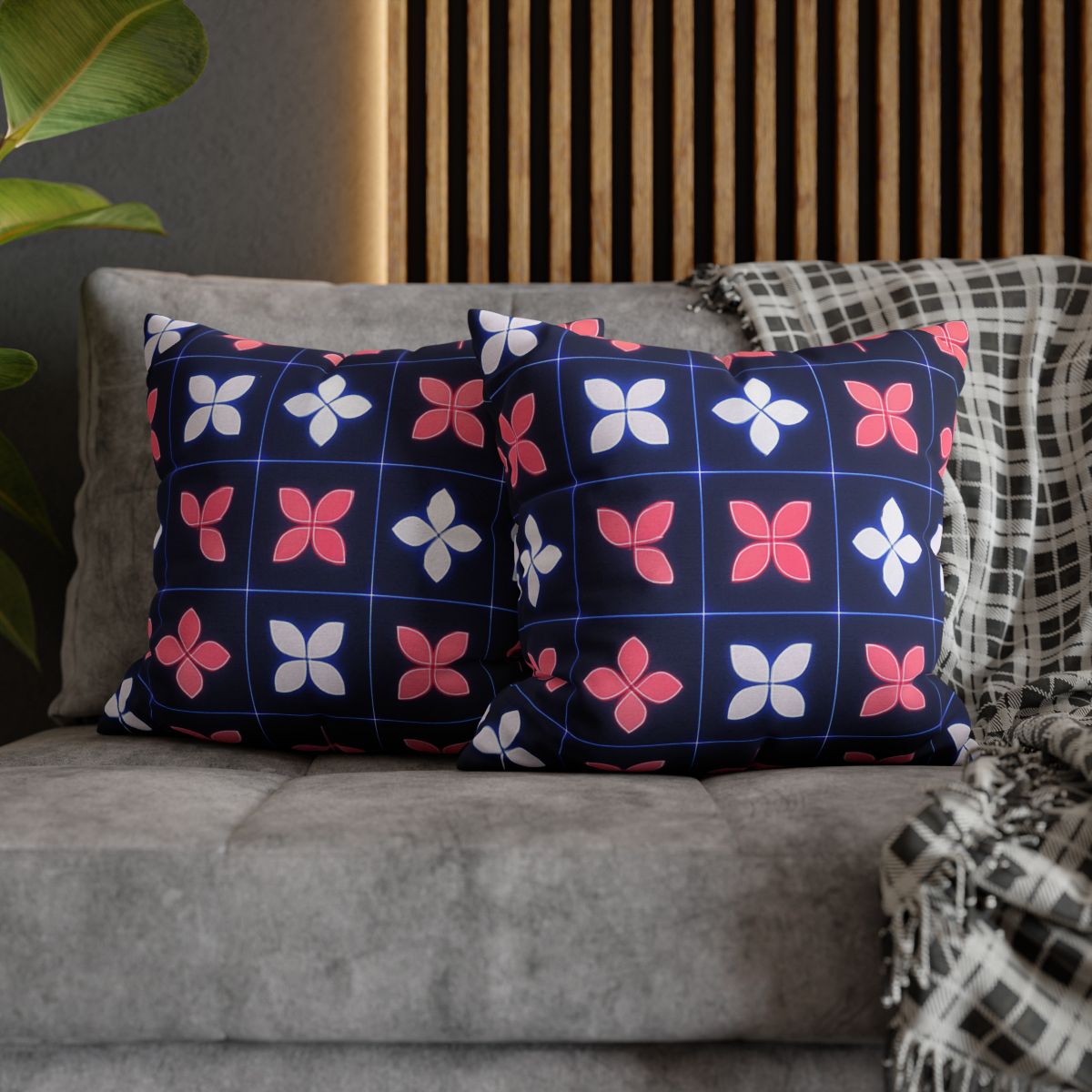 Quantum Blossom Grid custom pillow cases